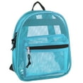 thumbnail image 1 of Solid Color Mini Mesh Backpack with Front Zippered Pocket in Light Blue, 1 of 6