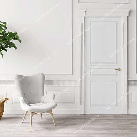 Solid Color Minimalist D Realistic Gray White Printed Wood Grain Home ration Detachable PVC Door Sti