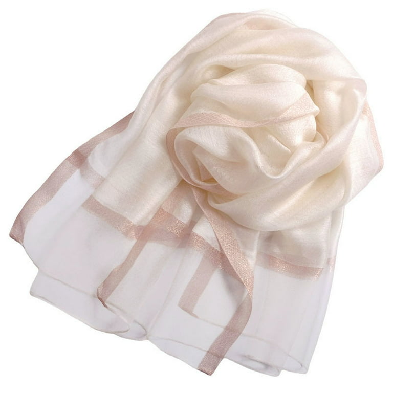 Solid Color Mulberry Silk Scarf for Women Soft Blanket Shawl Beach