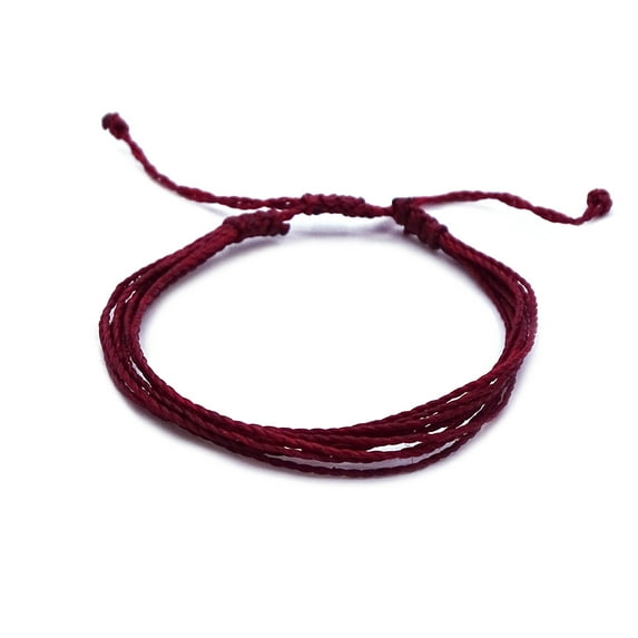 Solid Color Multi Strand String Waterproof Adjustable Pull Tie Bracelet - Womens Fashion Handmade Jewelry Boho Accessories