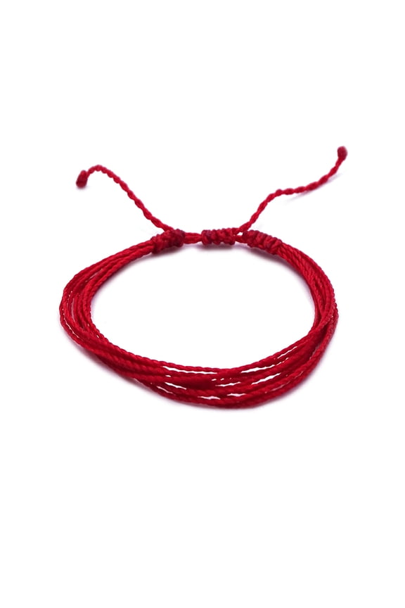 Solid Color Multi Strand String Waterproof Adjustable Pull Tie Bracelet - Womens Fashion Handmade Jewelry Boho Accessories