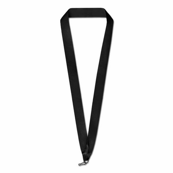 PinMart Solid Color Neck Ribbons - Black, Pack of 25