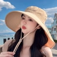 thumbnail image 1 of Solid Color New With Shawl Foldable Beach Cap Neck Protection Bucket Hat Sun Cap Panama Caps Fisherman's Hat KHAKI, 1 of 8