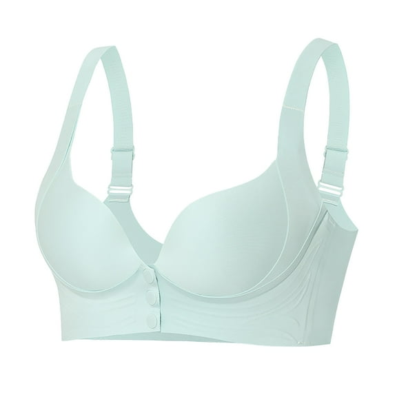Solid Color No Ring Gathering Front Bras With Anti Sagging Natural Fit