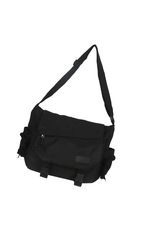 Solid Color Nylon Shoulder Handbag Large Capacity Crossbody Bag for Teenager Messengers Bag Student School Bag