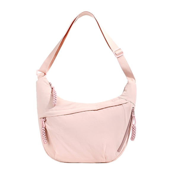 Solid Color Nylon Women Crossbody Shoulder Bag Lightweight Zipper Handbag Travel Daily Casual Purse