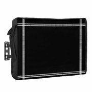 Solid Color Outdoor TV Cover 60 to 65 inch Weatherproof Waterproof, Black TV Enclosures with Remote Control Pocket Flat Screen Protector for Outside