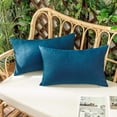 thumbnail image 1 of Set of 2 Solid Color Outdoor Waterproof Throw Pillow (With or Without Inserts) size 12"x20" or 18"x18", 1 of 11
