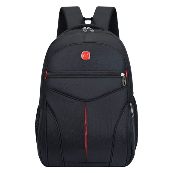 Solid Color Oxford Laptop Backpack Large Capacity Travel Bag with Multiple Zippered Pockets for Work and Short Trips