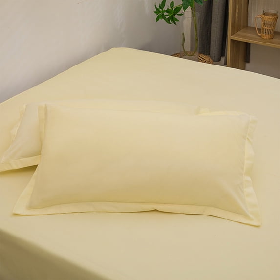 Solid Color Pillowcase | Standard Size 18.9 x 29.13 Inches | Soft & Breathable Polyester | 1 Piece | Dark Blue, Pink, Hot Pink, Beige, Yellow