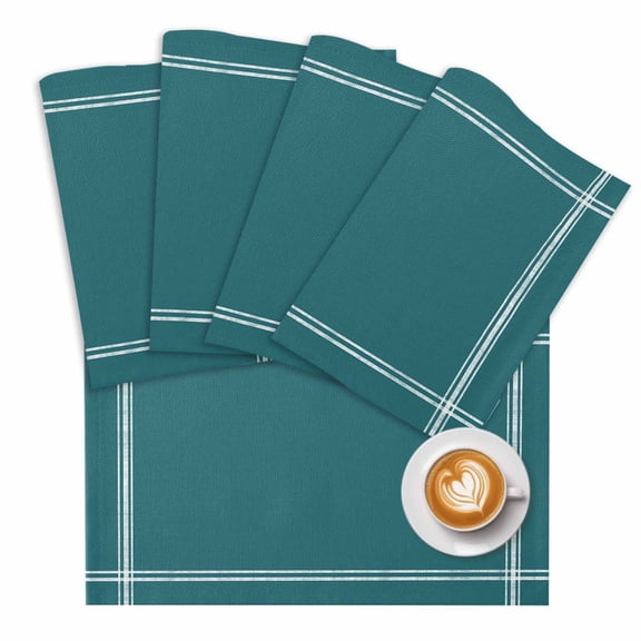 Solid Color Placemats Set of 4 Teal Place Mats Washable Table Mats for Party Kitchen Dining Decoration, 13 X 19 Inch