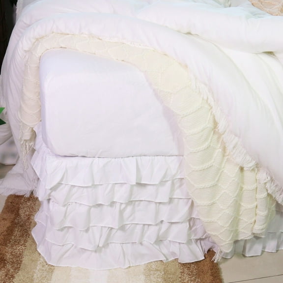Solid Color Pleated Ruffled Bed Skirt - Dust Ruffle - All Sizes