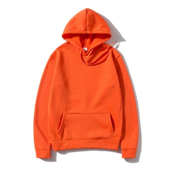 Solid Color Plus Size Hoodie Mens Smooth Sports Pullover Sweatshirt LOGO