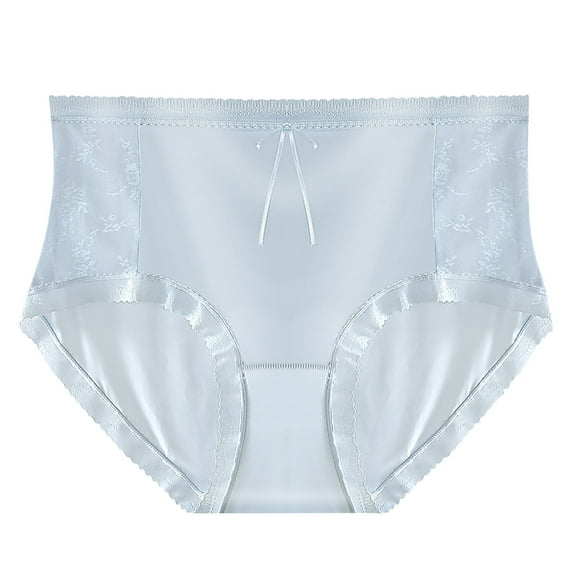 Solid Color Plus Size Lightweight Plastic Version Seamless Oversized Underwear Panties for Women High Waist Undies for Women Blue 4XL