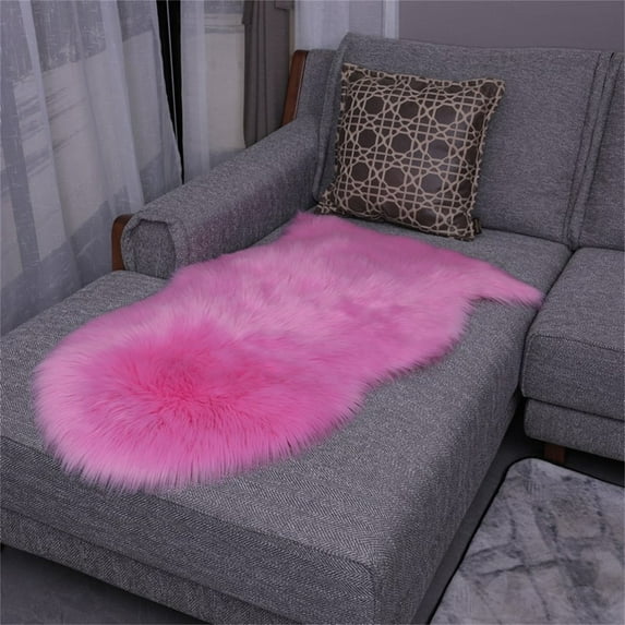 Solid Color Plush Rug Office Home Fluffy Area Rug Bedroom Soft Furry Durable Rug, Carpet
