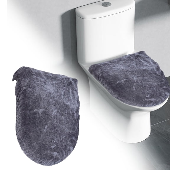 Solid Color Plush Velvet Toilet Lid Cover Washable Elastic Fitted Soft Toilet Seat Lid Protector, Universal Fit For Most Standard Round & Elongated Toilets, Bathroom Decor Accessory In Multicolor