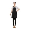 thumbnail image 1 of Solid Color Polyester Aprons for Women with Pockets Waterproof Dustproof Kitchen Aprons Dish Washing Grooming Chef Aprons,Black, 1 of 1