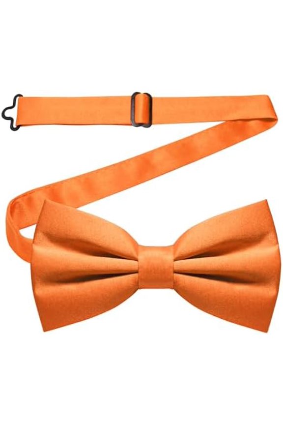 Solid Color Pre-tied Bow Tie Adjustable Bowtie for Men