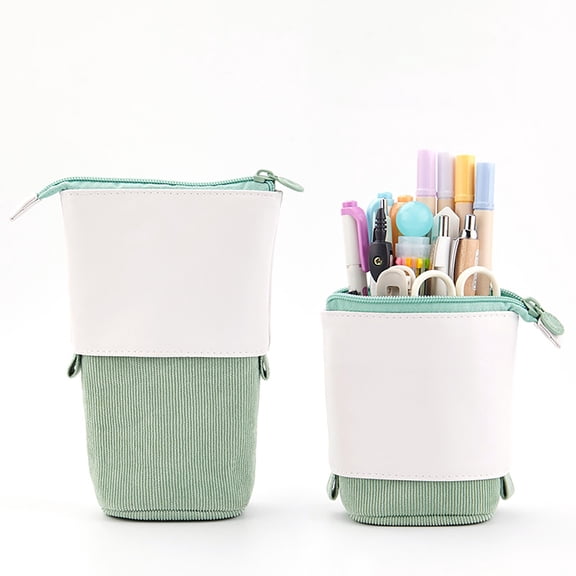 Solid Color Pull Down Pencil Case Pouch - Creative Retractable Pencil Case - Cute Pen Holder Bags - Stationery Storage Bag