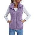 thumbnail image 1 of Solid Color Quilted Vest Women Women's Solid Color Sleeveless Puffer Vest with Pockets Quilted Winter Fall Coatigan for Layering Women Winter Vests Outerwear, 1 of 6