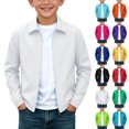 thumbnail image 1 of Solid Color Recreational Sports Long Sleeve Collar Blouse Outdoor Hooded Jacket Waterproof Windproof Cardigan Jacket Kids Size 11-12Years, 1 of 7