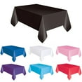 thumbnail image 1 of Solid Color Rectangle Dining Table Cover Cloth Birthday Party Tablecloth Decor White PE, 1 of 5