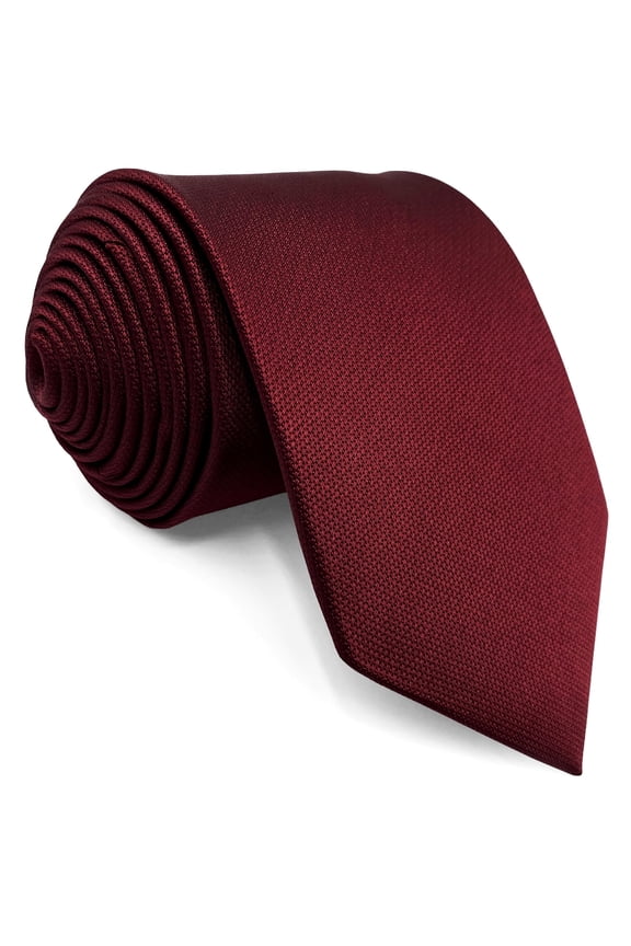 Solid Color Red Wedding Silk Neckties for Men Skinny Tie 2.36 inches