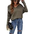 thumbnail image 1 of Solid Color Ribbed Sweater Dark Green Medium, 1 of 2