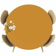 thumbnail image 1 of Solid Color Round Fitted Table Cover Ginger Waterproof Table Cloth with Elastic Edge Wipeable Tablecloth for Picnic Camping Party Fits 36"-44" Diameter, 1 of 8