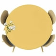 thumbnail image 1 of Solid Color Round Fitted Table Cover Yellow Waterproof Table Cloth with Elastic Edge Wipeable Tablecloth for Picnic Camping Party Fits 55"-60" Diameter, 1 of 8