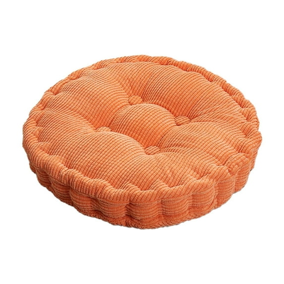 Solid Color Round Floor Cushion 16x16x2in Reversible Tatami Pillow Breathable Filling Living Room Balcony Decor