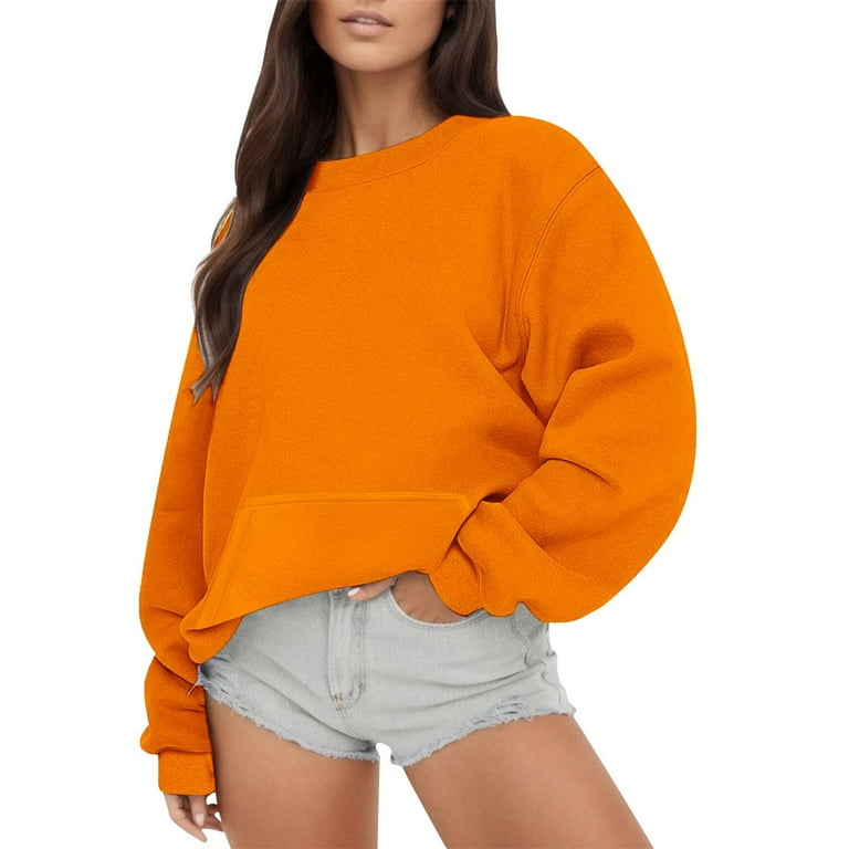 Orange sweatshirt womens cheap