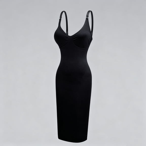 Solid Color Round Neck Sleeveless One Piece Shapewear for Women Waist Cincher Comfy Tummy Control Slimming Fashion Everyday Under Clothing Bodysuit Black XXL