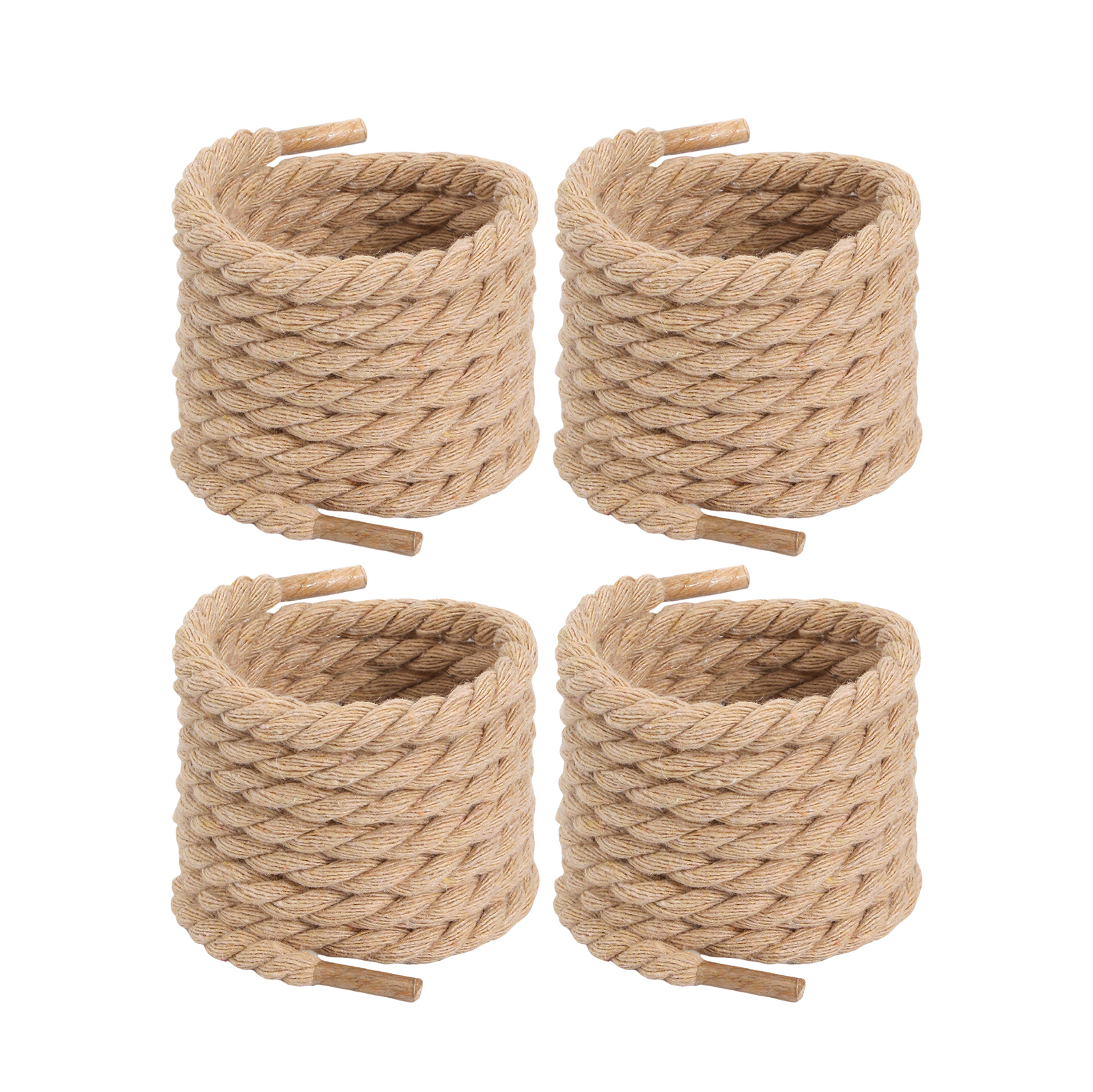 2 Pair Round Reflective Rope Shoelaces - Replacement For Sneakers & Boots