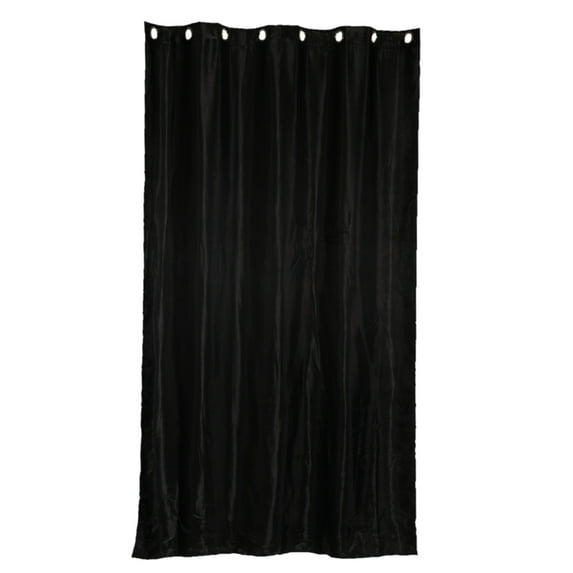 Solid Color Satin Window Curtains Patio Door Yard Drape Panel Drapery , Black, 150x250cm