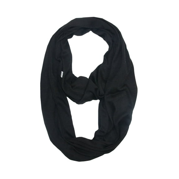 Solid Color Scarf with Zipper Pocket for Women - Super Soft, Lightweight, Fits Smartphones and More