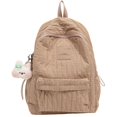 thumbnail image 1 of Solid Color School Backpack, Cute Aesthetic Daypack with Drawstring Side Pockets&Pendant, Heavy Duty Backpack for Outdoor Shopping Travel, Brown, 1 of 9
