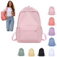 thumbnail image 1 of Solid Color School Backpack for Teen Girls & Women, Lightweight Water Resistant Laptop Bookbag, Casual Multi Pocket Daypack for Middle School, College, Daily Commute and Short Travel, 1 of 7