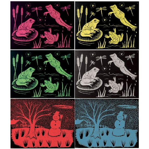 Solid Color Scratch-Art® Paper, Assorted, 60 Sheets