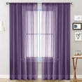 thumbnail image 1 of Solid Color Semi Sheer Window Curtain Panel Polyester Fabric Rod Pocket Living Room Bedroom 1 Panel, 1 of 6