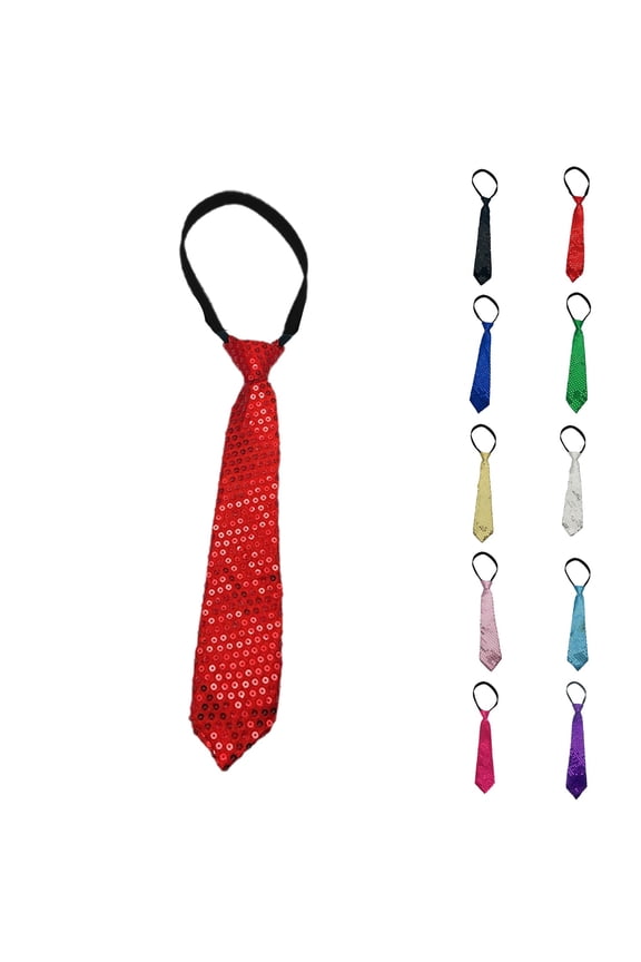 Solid Color Sequin Decorative Tie for Stage Performances and Festival Events