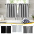 thumbnail image 1 of Solid Color Shade Short Curtains, High Precision Window Panel, Blackout Fabric, for Kitchen, Bathroom, and Cabinet Door, 1-piece, Solid Black, by FAJHHA, 1 of 8