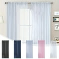 thumbnail image 1 of Solid Color Sheer Curtain | Semi-Transparent Gauze Window Panel | Rod Pocket Design | Nylon Spandex Blend | Soft Glossy Finish | Anti-Static | 39x98 in | Modern Minimalist Decor | Single Panel, 1 of 6
