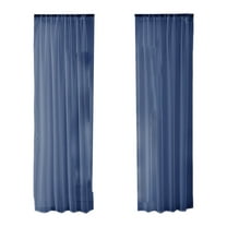 Solid Color Sheer Curtains, Light Filtering Rod Pocket Translucent Curtain Panels, for Living Room, Bedroom Window (Blue, 51.18x39.37in)