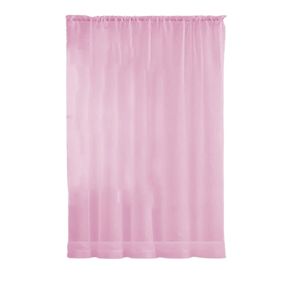 Solid Color Sheer Curtains with Rod Pocket | Semi-Transparent Polyester Gauze Panel | 52x63 Inches | Black, White, Gray, Pink, Navy Options