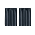 thumbnail image 1 of Solid Color Short Blackout Curtains Set of 2 Rod Pocket for Kitchen Bathroom Partition 30x36 Inch Navy Blue, 1 of 3