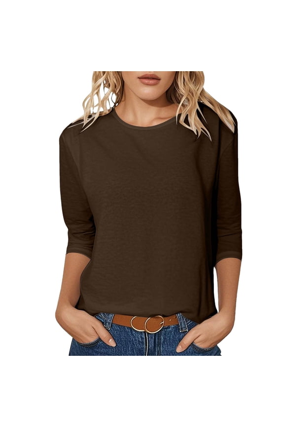 Solid Color Short Sleeve Round Neck Casual Basic Top Soft Everyday Comfort T-Shirts for Women Basic Tees for Women Summer Tops Fashion Clothing 2026