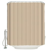 Solid Color Shower Curtain, 36" x 72", Light Khaki Waterproof Bathroom Curtain Washable Shower Curtain Set with 12 Hooks