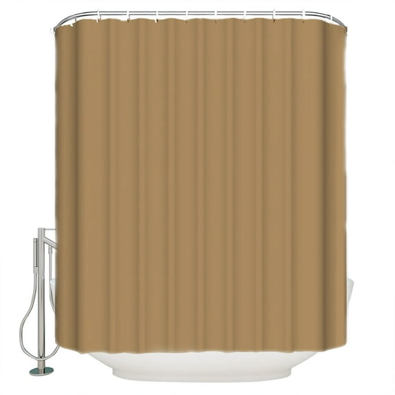 Solid Color Shower Curtain, 72" x 72", Khaki Waterproof Bathroom Curtain Washable Shower Curtain Set with 12 Hooks