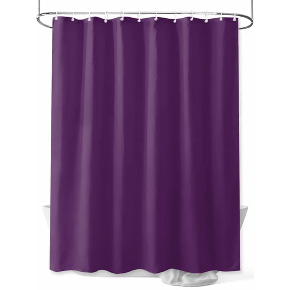 Solid Color Shower Curtain, Purple Waterproof Shower Curtain Set with 12 Hooks Lightweight Washable Fabric Shower Curtains for Bathroom 36x72 Inches